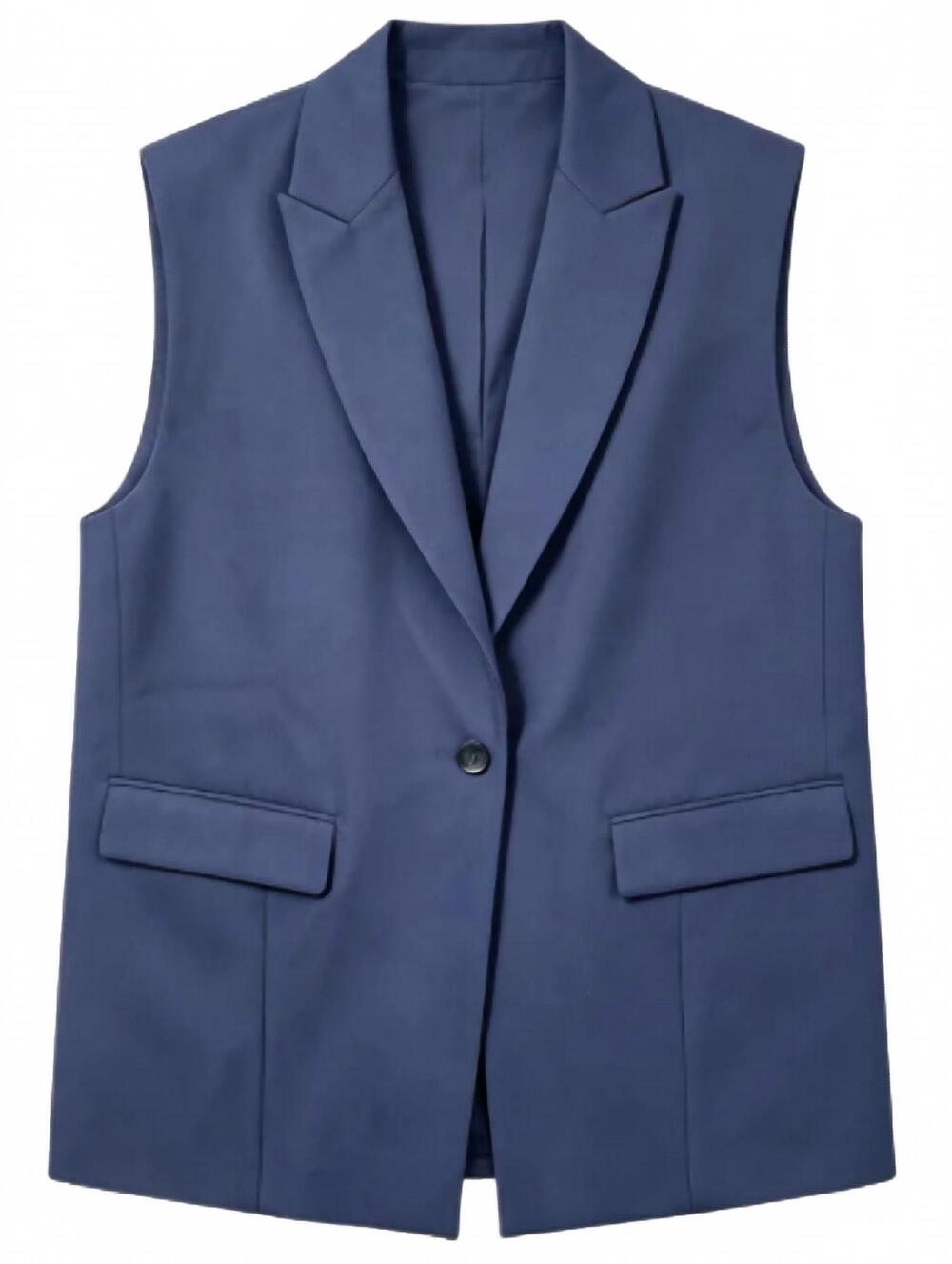 NEW BRUNELLO CUCINELLI women's tailored sleeveless blazer vest in 100% cotton